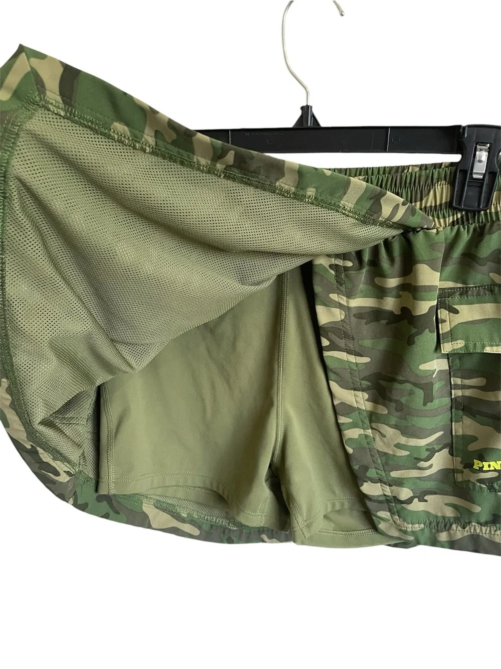 PINK Camo Drawstring Mini Skort with Neon Accents - Picture 4 of 5